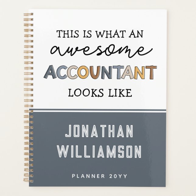Personalised Accountant Funny Awesome Accountant Planner (Front)