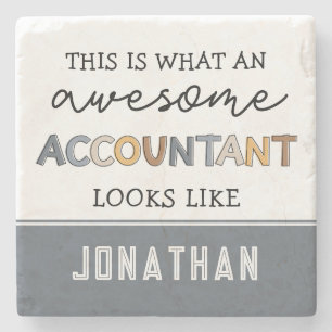 Personalised Accountant Funny Awesome Accountant Stone Coaster
