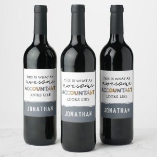 Personalised Accountant Funny Awesome Accountant Wine Label