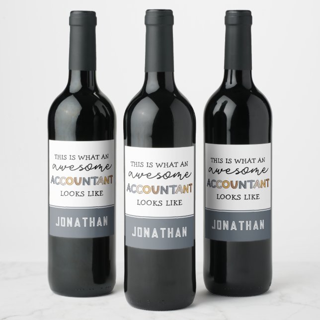 Personalised Accountant Funny Awesome Accountant Wine Label (Bottles)