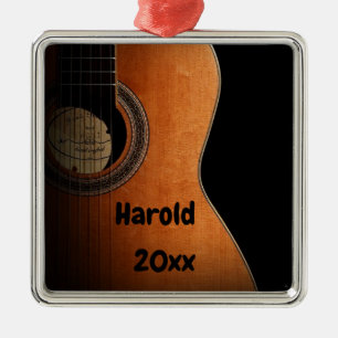 Personalised Acoustic Guitar Metal Ornament
