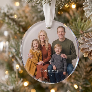 Personalised Acrylic Circle Family Photo Ornament
