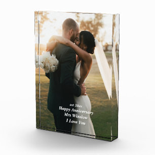 Personalised Acrylic Photo Block Anniversary Gift