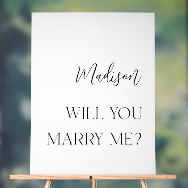 Personalised acrylic will you marry me sign (Neutral)