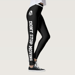 Personalised Active Pet Mum White Stripe Black Cat Leggings