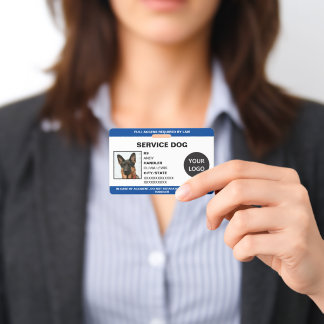 Personalised Ada Card Service Dog Photo ID Badge