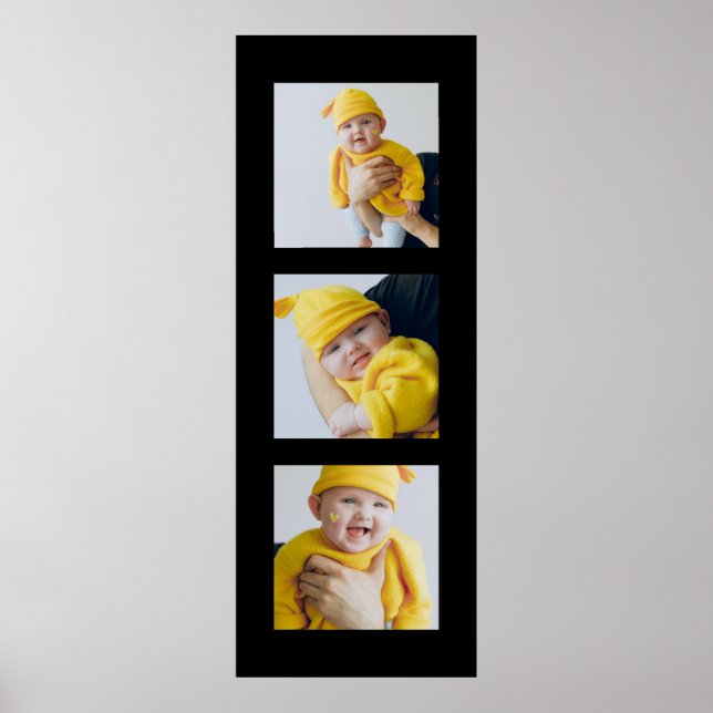 Personalised Add 3 Photographs Custom Made Poster (Front)