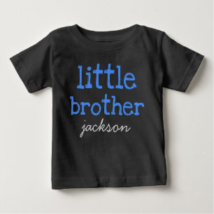 Personalised Add a Name Blue Text Little Brother Baby T-Shirt