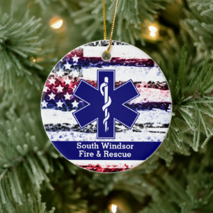 Personalised Add Dept EMS Star Life Logo Ornament