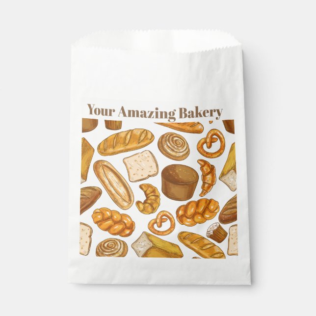 Personalised Add Name Bread and Bakery Store Favour Bag (Front)
