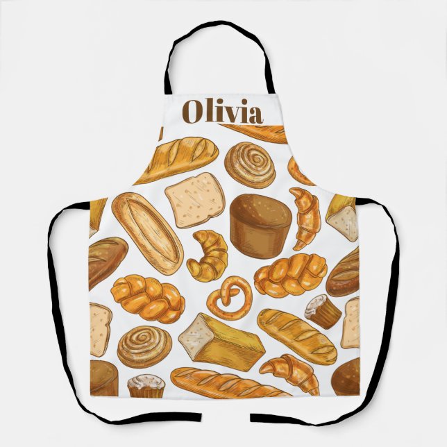 Personalised Add Name Bread and Pastry Baker Apron (Front)