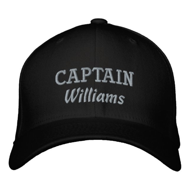 Personalised Add Name Captain Embroidered Hat (Front)