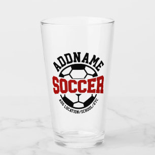 Personalised ADD NAME Soccer Player Team Tie-Dye Glass