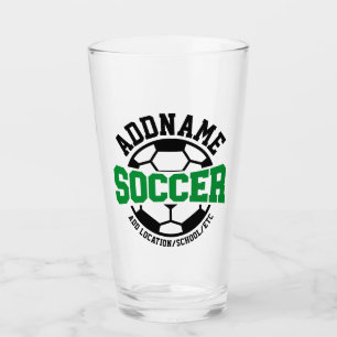 Personalised ADD NAME Soccer Player Team Tie-Dye Glass