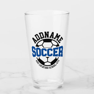 Personalised ADD NAME Soccer Player Team Tie-Dye Glass