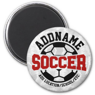 Personalised ADD NAME Soccer Player Team Tie-Dye Magnet
