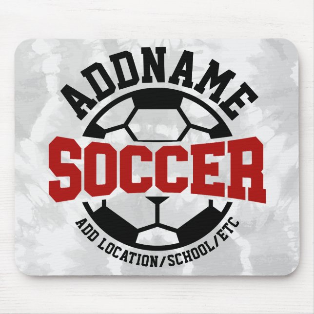Personalised ADD NAME Soccer Player Team Tie-Dye Mouse Pad (Front)