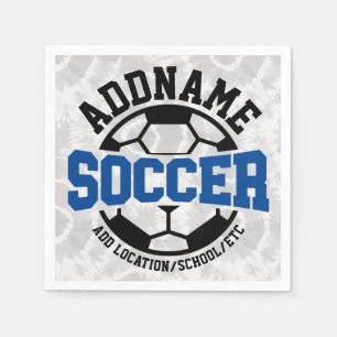 Personalised ADD NAME Soccer Player Team Tie-Dye Napkin