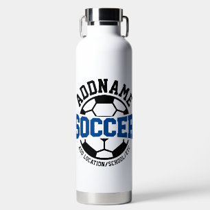Personalised ADD NAME Soccer Player Team Tie-Dye Water Bottle