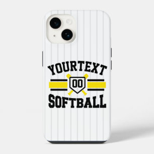 Personalised ADD NAME Softball Player Varsity Team iPhone 14 Case