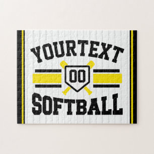 Personalised ADD NAME Softball Player Varsity Team Jigsaw Puzzle