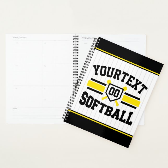 Personalised ADD NAME Softball Player Varsity Team Planner (Display)