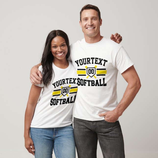 Personalised ADD NAME Softball Player Varsity Team T-Shirt (Unisex)