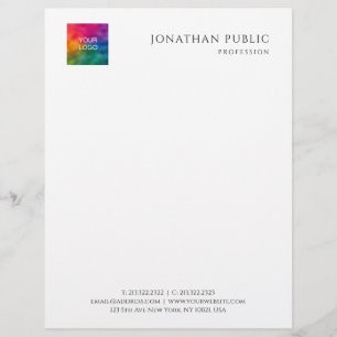 Personalised Add Your Business Company Logo Modern Custom Letterhead