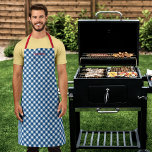 Personalised Add Your Name Blue Gingham Apron<br><div class="desc">Personalised Apron featuring a blue gingham pattern with a red script for your name. It makes a great gift for one that likes to cook or BBQ. Personalise it by replacing the placeholder text. For more options such as to change the font and it's size/colour or the spacing between letters...</div>