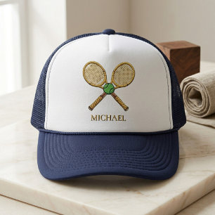 Personalised Add Your Name Tennis Ball Rackets Trucker Hat