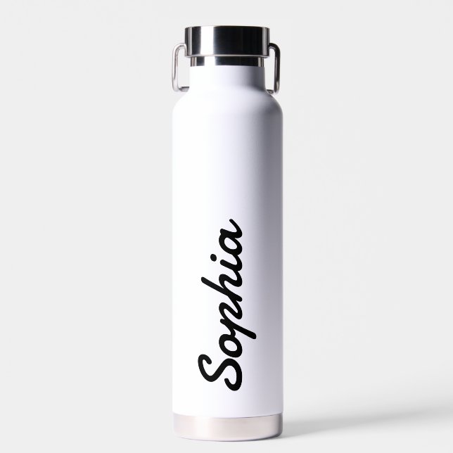 Personalised Add Your Name White Insulated Water Bottle (Front)