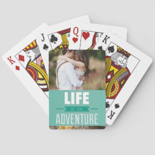 Personalised Add Your Photo Life is an Adventure Playing Cards