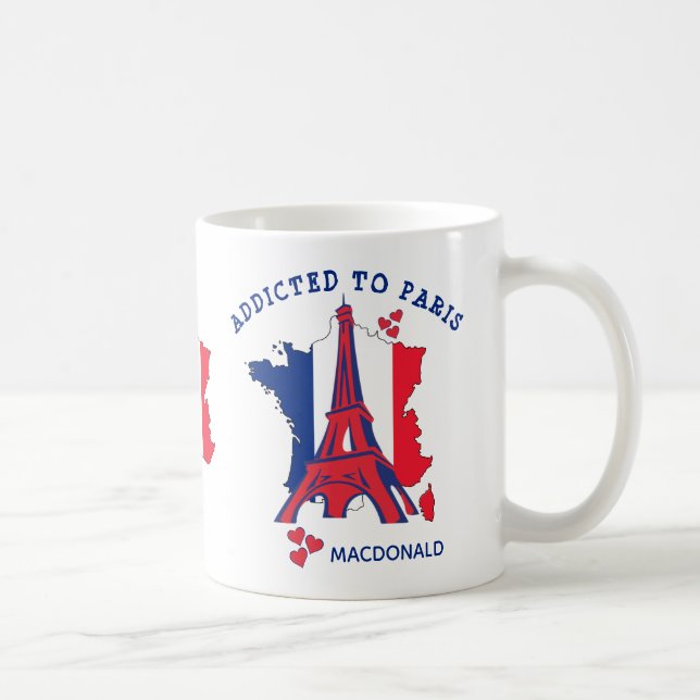 Personalised ADDICTED TO PARIS  Coffee Mug (Right)