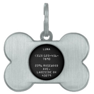 Personalised Address Bone Pet Tag ID