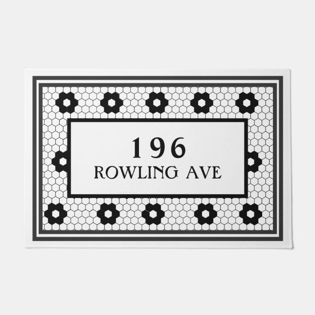 Personalised Address Number Tile Design  Doormat (Front)