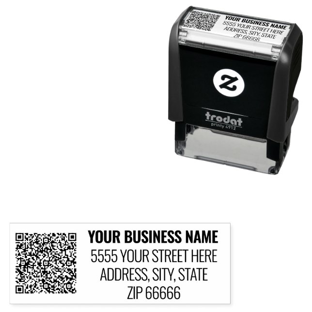 Personalised Address QR Code Self-inking Stamp (In Situ)