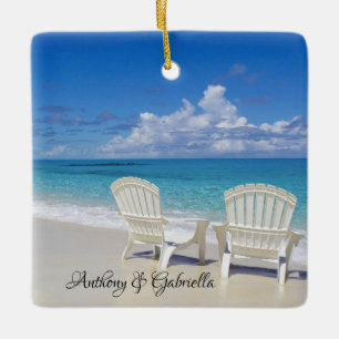 Personalised Adirondack Chairs in Sand Ornament
