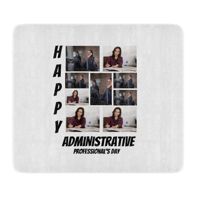 Personalised Admin Prof  Day  9 Photo Collage   Cutting Board (Front)
