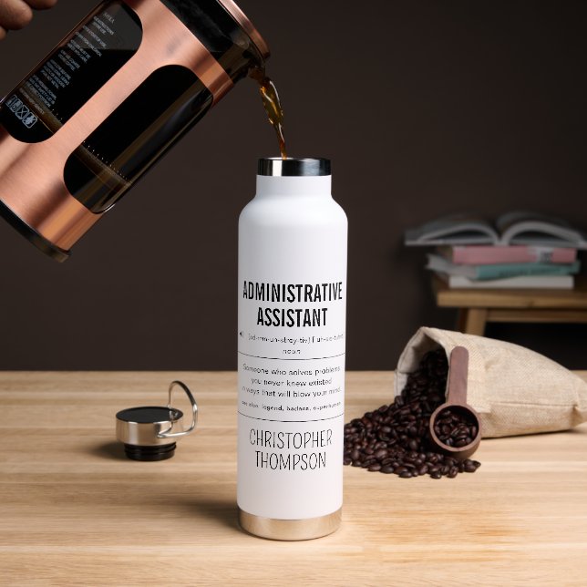 Personalised Administrative Assistant Funny Water Bottle (Coffee)