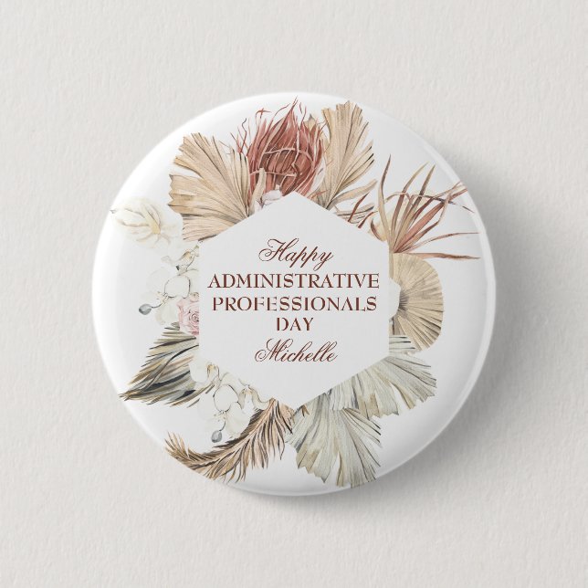 Personalised Administrative Professionals Day 6 Cm Round Badge (Front)