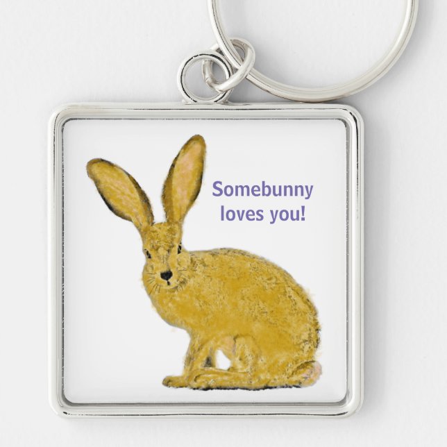 Personalised Adorable Bunny Keychain (Front)