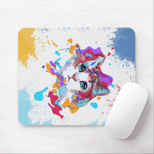 Personalised Adorable Cat Colourful Cat Gifts Mouse Pad