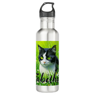 Personalised Adorable Cat in a field of Daisies  710 Ml Water Bottle