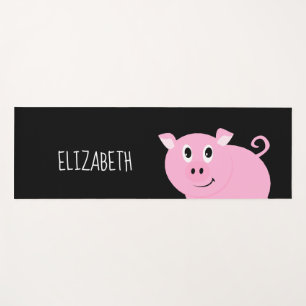 Personalised Adorable Pig Fun Animal Yoga Mat