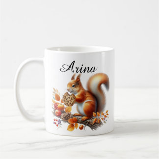 Personalised Adorable Squirrel Mug eating a Cookie