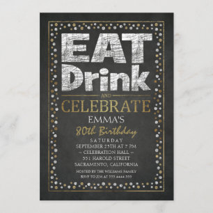 Personalised Adult 80th Birthday Party Invitations
