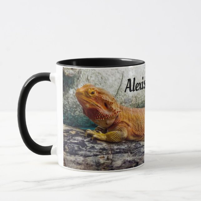 Personalised Adult Bearded Dragon Lizard Mug (Left)