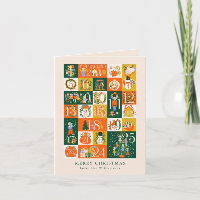 Personalised Advent Calendar Christmas Blank Holiday Card (Front)