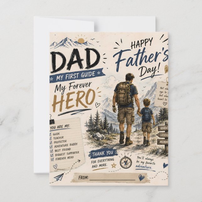 Personalised Adventure Dad Greeting Card (Front)