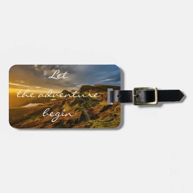 Personalised|| adventure|| Scotland Luggage Tag (Front Horizontal)